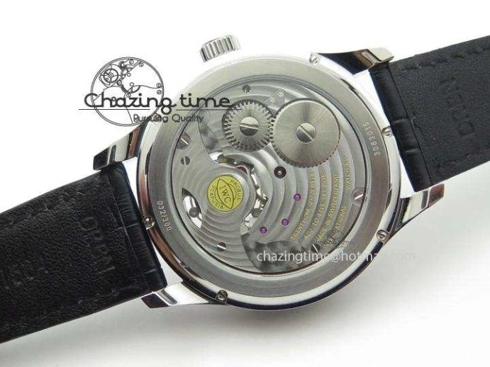 MIROTIME 0518 UrbanStyle Portuguese Tourbillon Power Reserve Moonphase SS White Dial On Black Leather Strap 7318
